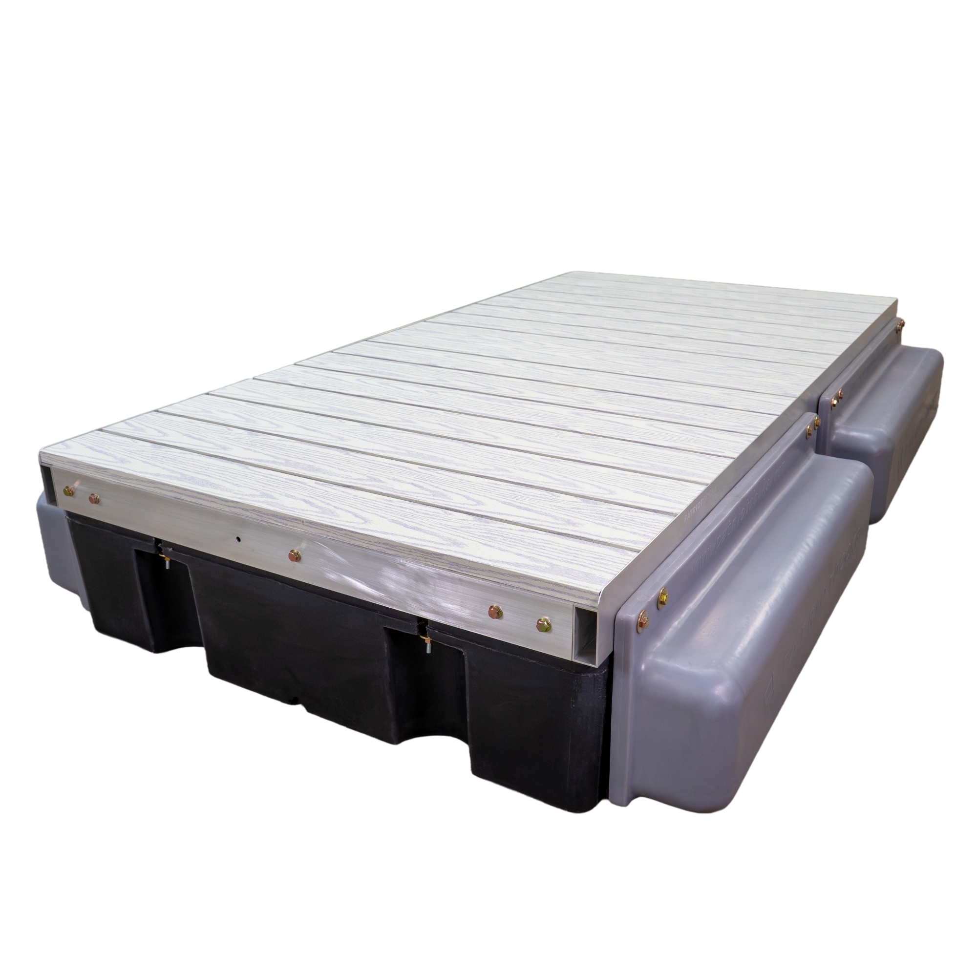 Patriot Docks Low-Profile Premium Floating Dock Section — Gray Aluminum Decking, Model# D-32014